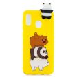 Samsung Galaxy A30 Fleksibelt Plastik Cover 3D Panda og Bjørne Online Sale