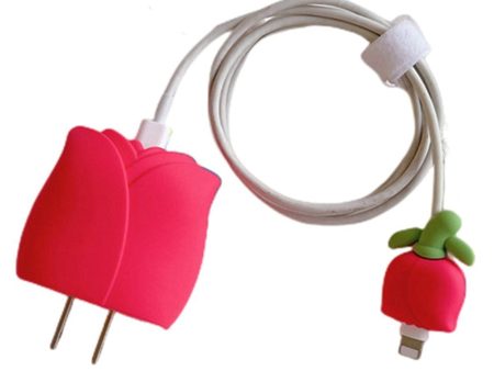 Apple 18W   20W Silikone Oplader Beskytter - Tulipan - Rød Hot on Sale