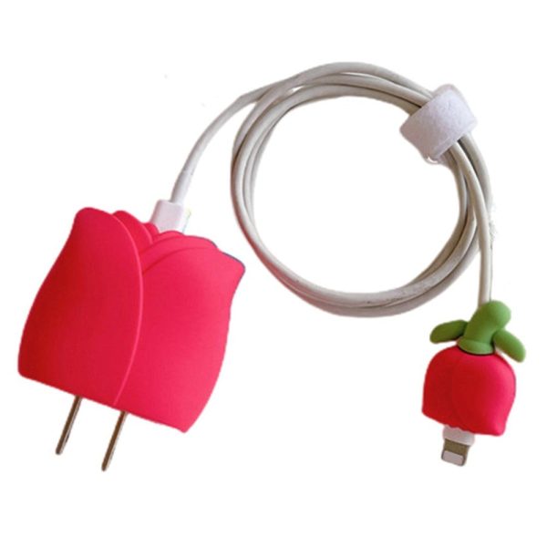 Apple 18W   20W Silikone Oplader Beskytter - Tulipan - Rød Hot on Sale