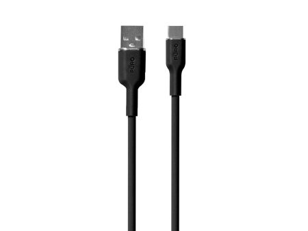 PURO Soft USB-A til USB-C Kabel 1.5m - Sort Fashion