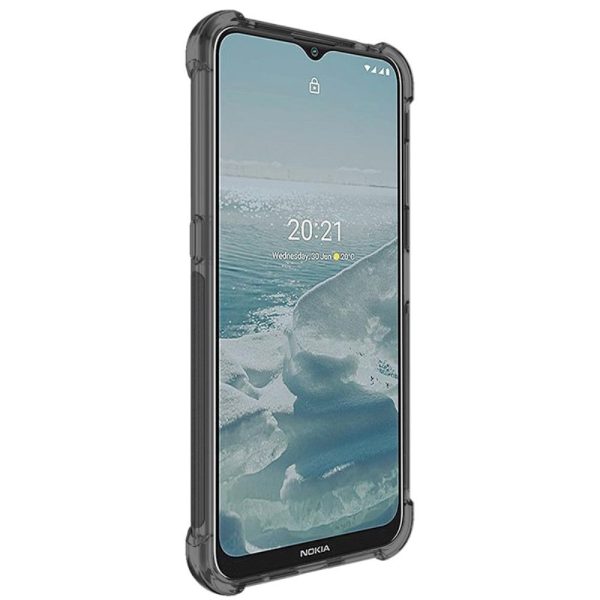 Nokia G10   G20 IMAK Shock Resistant Case m. Beskyttelsesfilm - Gennemsigtig   Sort Fashion