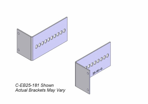 Havis C-EB25-081 - 2-Piece Equipment Mounting Bracket, 2.5-in Mounting Space, 0.81-in Bend Sale